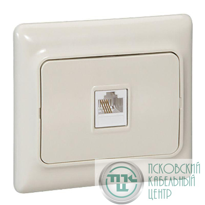 Розетка телефонная 1-м СП Kaptika RJ11 сл. кость Leg 782144