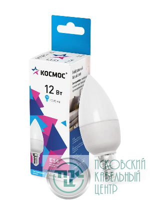 Лампа светодиодная 12Вт свеча 4500К бел. E14 1070лм 174-265В КОСМОС LkecLED12wCNE1445