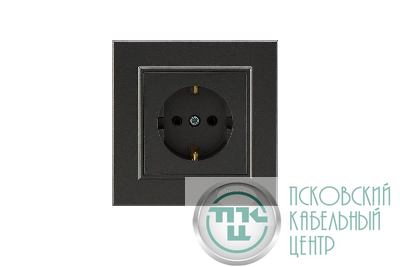 Розетка 1-м СП Karea 16А IP20 с/з дым. металлик Makel 56050028