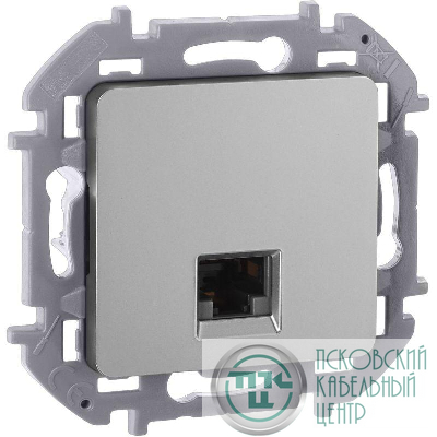 Розетка компьютерная Inspiria RJ45 кат.5E UTP алюм. IEK 673827