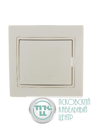 Выключатель 1-кл. СП Mira 10А IP20 со вставкой крем. LEZARD 701-0303-100