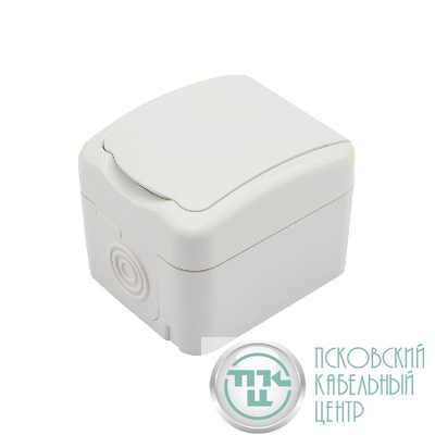 Розетка 1-м ОП Mini OG с заземл. керамика IP54 бел. Kranz KR-78-0605