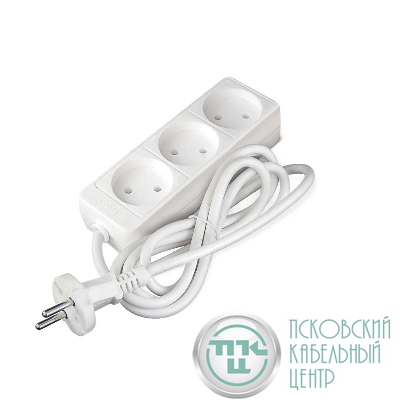 Удлинитель 3х1.5м без заземл. 10А IP20 2.2кВт ПВС Союз 481S-1301