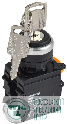 Переключатель 3 полож. 1НО+1НЗ с ключом черн. MASTER IEK MI-SW60-20Y-3-34-3-K02