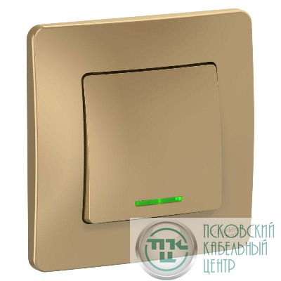 Выключатель 1-кл. СП Blanca 10А IP20 (сх. 1) 250В с подсветкой титан SE BLNVS010114