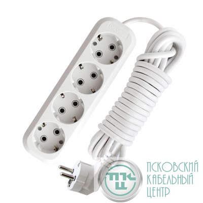 Удлинитель 4х3м с заземл. 13А IP20 Е-304 ПВС 3х1 АБС-пластик UNIVersal 9631981