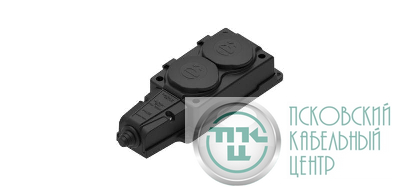 Колодка удлинителя 2-м MultiSet 16А 250В IP44 с заземл. каучук черн. SE MST4102BK
