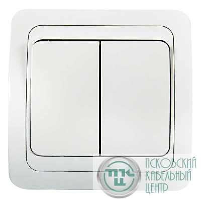Выключатель 2-кл. СП Classico 2023 10А IP20 бел. ASD / IN HOME 4680005959860