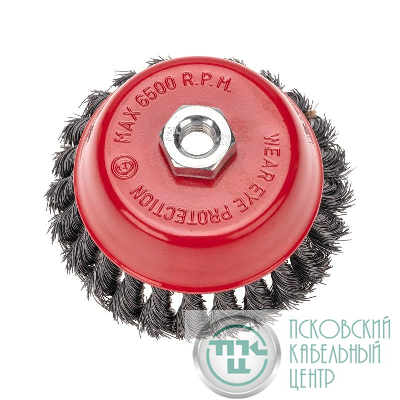Щетка чашечная для УШМ крученая стальная проволока 125мм М14 Kranz KR-91-1235