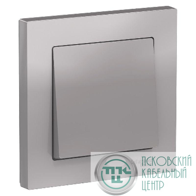 Выключатель 1-кл. СП AtlasDesign 10А IP20 (сх. 1) 10AX в сборе алюм. SE ATN000312