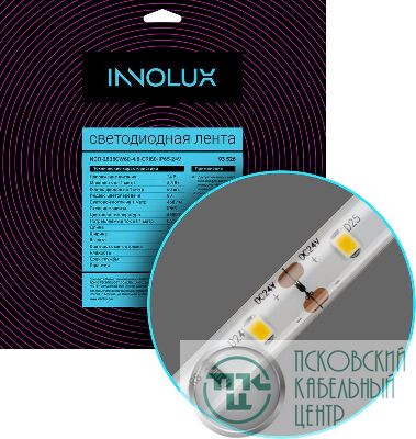 Лента светодиодная 93 526 СДЛ-2835CW60-4.8-CRI80-IP65-24V (уп.5м) INNOLUX 93526