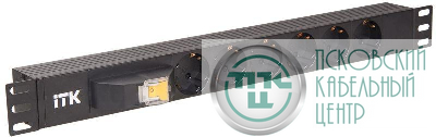 Блок розеток 6 мест PDU (немец. станд.) с автоматом 1U вход С14 без шнура ITK PH21-6D3