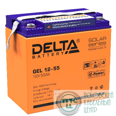 Аккумулятор GEL 12В 55А.ч GEL 12-55 Delta 4614010140013