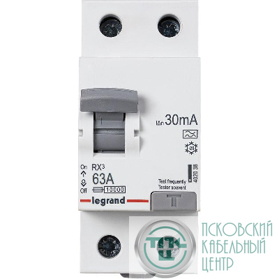 Выключатель дифференциального тока (УЗО) 2п 63А 30мА тип A RX3 Leg 402038