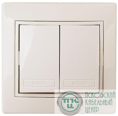 Выключатель 2-кл. СП Plano 10А IP20 1-104-02 250В сл. кость Intro Б0027602