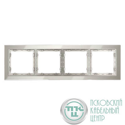 Рамка 4-м S70 стеклян. кашемир Voltum VLS110403