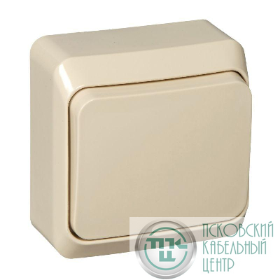 Переключатель проходной 1-кл. ОП Этюд 10А IP20 крем. SE BA10-004K