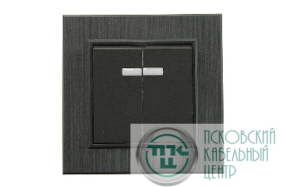 Выключатель 2-клав. с подсветкой Karea LINE STAR чер.Makel 86054023