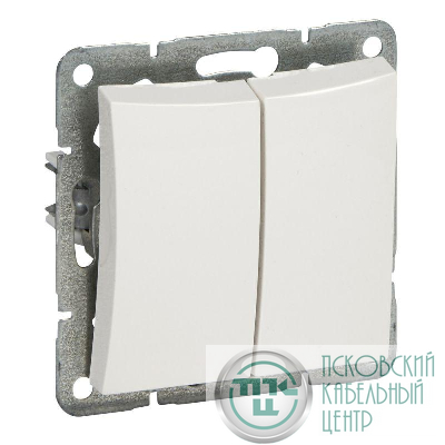 Выключатель 2-кл. СП Дуэт 10А IP20 с индикацией механизм бел. SchE WDE000153