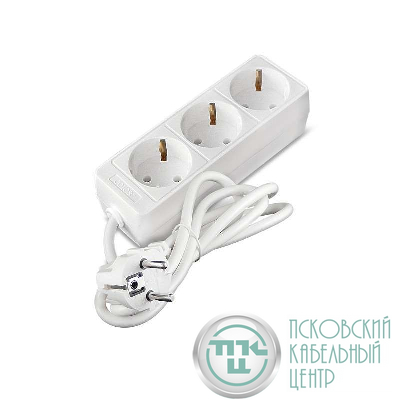 Удлинитель 3х1.5м с заземл. 10А IP20 2.2кВт ПВС Союз 481S-9301