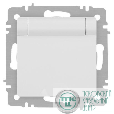 Розетка 1-м СП Accent 6-203-01М 16А IP20 250В 2P+E Schuko с крышкой бел. матов. Intro Б0063713