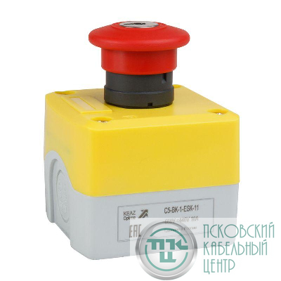 Пост кнопочный OptiSignal D22 C5-BK-1-ESK-11 1НО+1НЗ авар. стоп. с ключом XALK188E КЭАЗ 338524