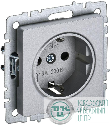 Розетка BRITE РС14-1-0-БрА 16А с заземл. защ. шторки механизм алюм. IEK BR-R14-16-K47