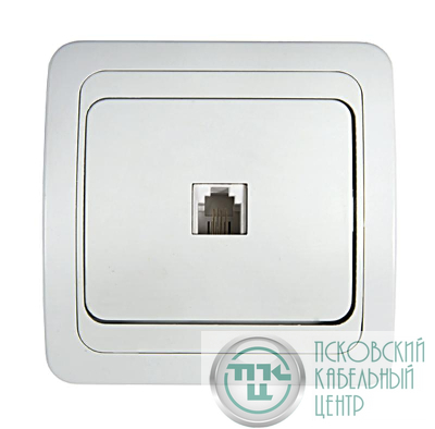 Розетка телефонная 1-м СП Classico 2034 16А IP20 бел. ASD / IN HOME 4690612000404