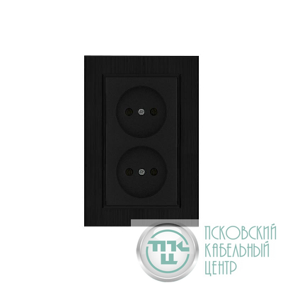Розетка 2-я Karea LINE STAR без заземл. чер. Makel 86054017