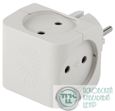 Разветвитель 4-м без заземл. 16А IP20 SP-4-W бел. Эра Б0005103