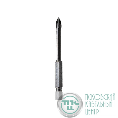Сверло по стеклу и керамике 4мм 4 грани шестигранный хвостовик Kranz KR-91-0647