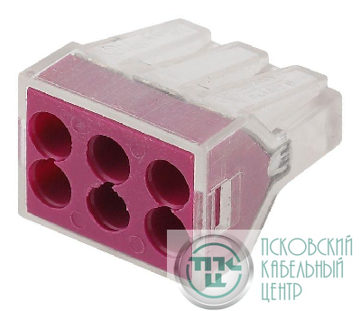 Клемма строительно-монтажная СМК 106 NO-222-28 6-проводная 1.0-2.5кв.мм(уп.4шт) Эра Б0033401