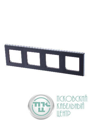 Рамка Levit 4п сталь/дым. черн. ABB 2CHH015040A6069