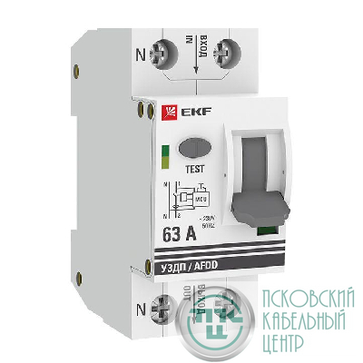 Устройство защиты от дугового пробоя (УЗДП) 1P+N 63А PROxima EKF afdd-2-63-pro