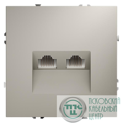Розетка компьютерная 2-м СП S70 RJ45 + RJ45 кат.6 механизм кашемир Voltum VLS060203