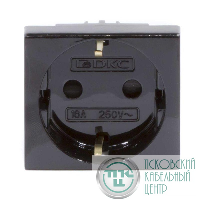 Розетка 1-м 2мод. Viva 16А IP20 2P+E с заземл. защ. шторки черн. DKC 45205