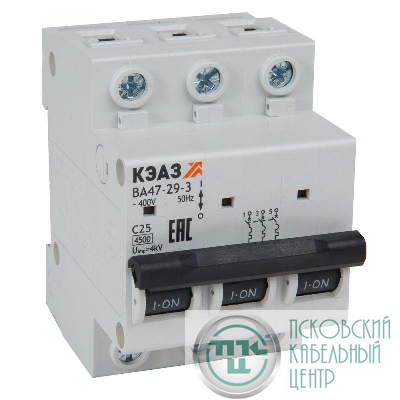 Выключатель автоматический модульный ВА47-29-3C50-УХЛ3 (4.5кА) КЭАЗ 318295