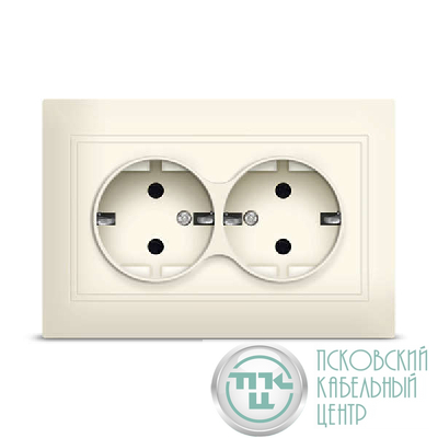 Розетка 2-м Севиль с заземл. сл. кость Universal Б-С0128