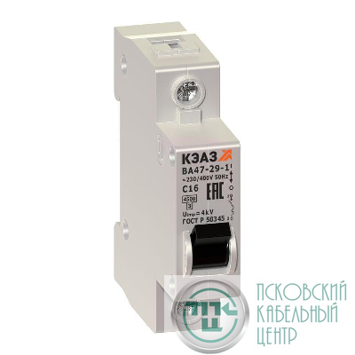 Выключатель автоматический модульный 1п C 25А 4.5кА ВА47-29-1C25-УХЛ3 КЭАЗ 141555