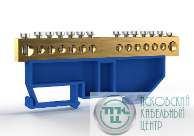 Шина нулевая на DIN-изоляторе 8х12мм 14 отвер. латунь TOKOV ELECTRIC TKE-BCB-812-14-DIN/N