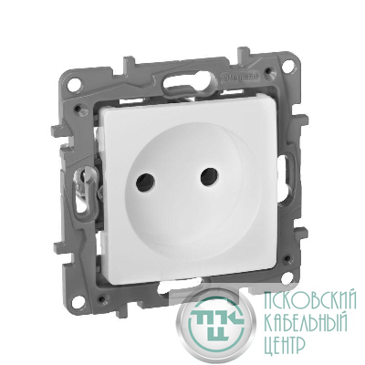 Розетка 1-м СП Etika 16А IP20 250В 2P без заземл. немецк. стандарт винтов. клеммы механизм бел. IEK 672220