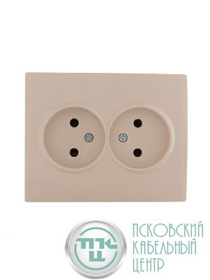 Розетка 2-м СП Karina 16А IP20 без заземл. керамика крем. LEZARD 707-0300-128