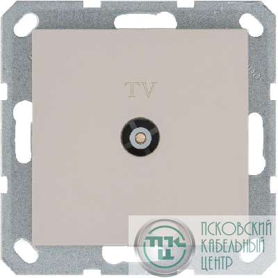Розетка телевизионная проходная TV Ф9.5мм механизм тауп Jasmart G6002T