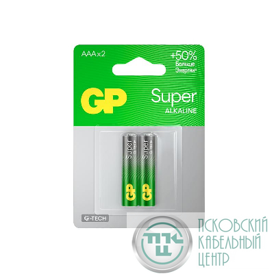 Элемент питания алкалиновый AAA/LR03 1.5В Super Alkaline G-Tech 24AA21-2CRSBC2 20/160 (блист.2шт) GP 1221
