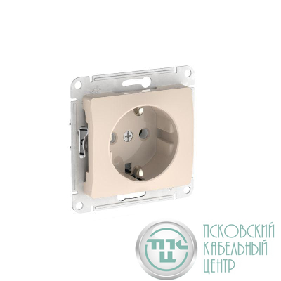 Розетка Glossa 16А с заземл. быстрозажим. клем. механизм беж. SE GSL000243S