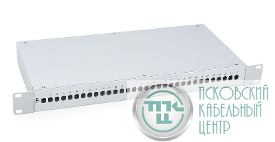 Кросс бокс оптический FO-19-32ST 19дюйм на 32 ST(FC) со сплайс-кассетой и КДЗС (без пигтейлов и проходных адаптеров) Cabeus 7934c