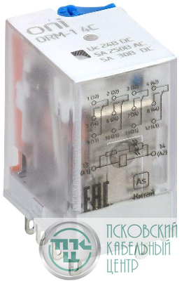 Реле интерфейсное ORM-1 4C 24В DC с LED и тест. кнопкой ONI ORM-1-4C-DC24V-L-B