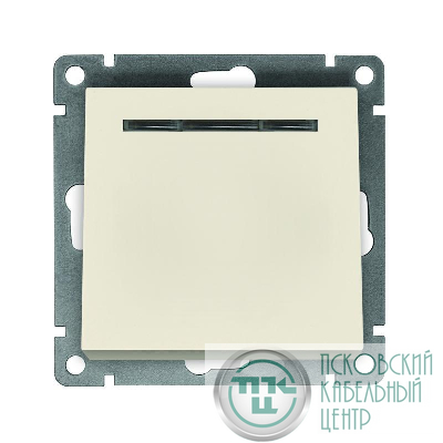 Выключатель 1-кл. СП Афина 10А IP20 с подсветкой механизм сл. кость (ivory) Universal A0121-I