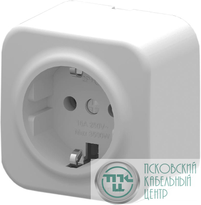 Розетка 1-м СП ARIA 16А IP20 с заземл. бел. ARVIA 25 01 1000 217