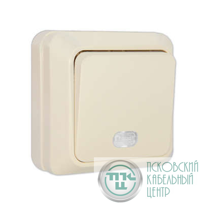 Выключатель 1-кл. ОП Олимп 10А IP20 с подсветкой сл. кость UNIVersal Б-О0121